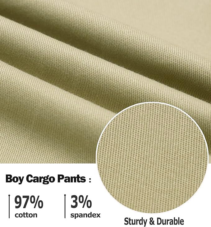 Image of ADBUCKS Boys' Cotton Cargo Joggers - Soft, Casual Pants with Pockets II Boy's Relaxed Cargo Joggers Pants for Boy