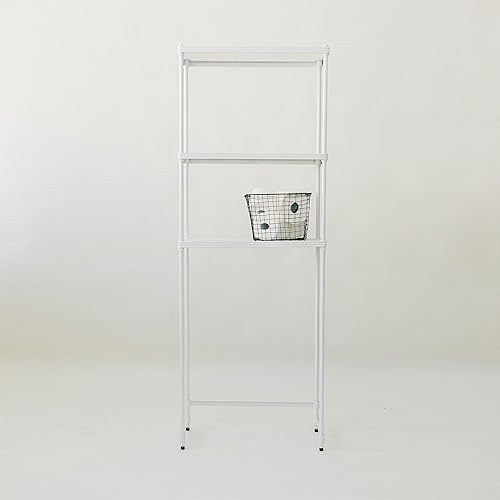 Miniatura 7 de Design Ideas MeshWorks - Estantería de metal de 3 niveles para organizar sobre el inodoro, 26 x 9.8 x 70.3 pulgadas, color blanco