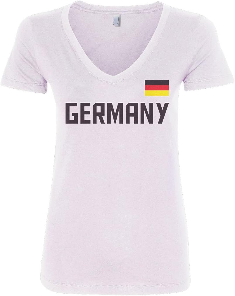 Threadrock Women's Germany National Pride V-Neck T-Shirt