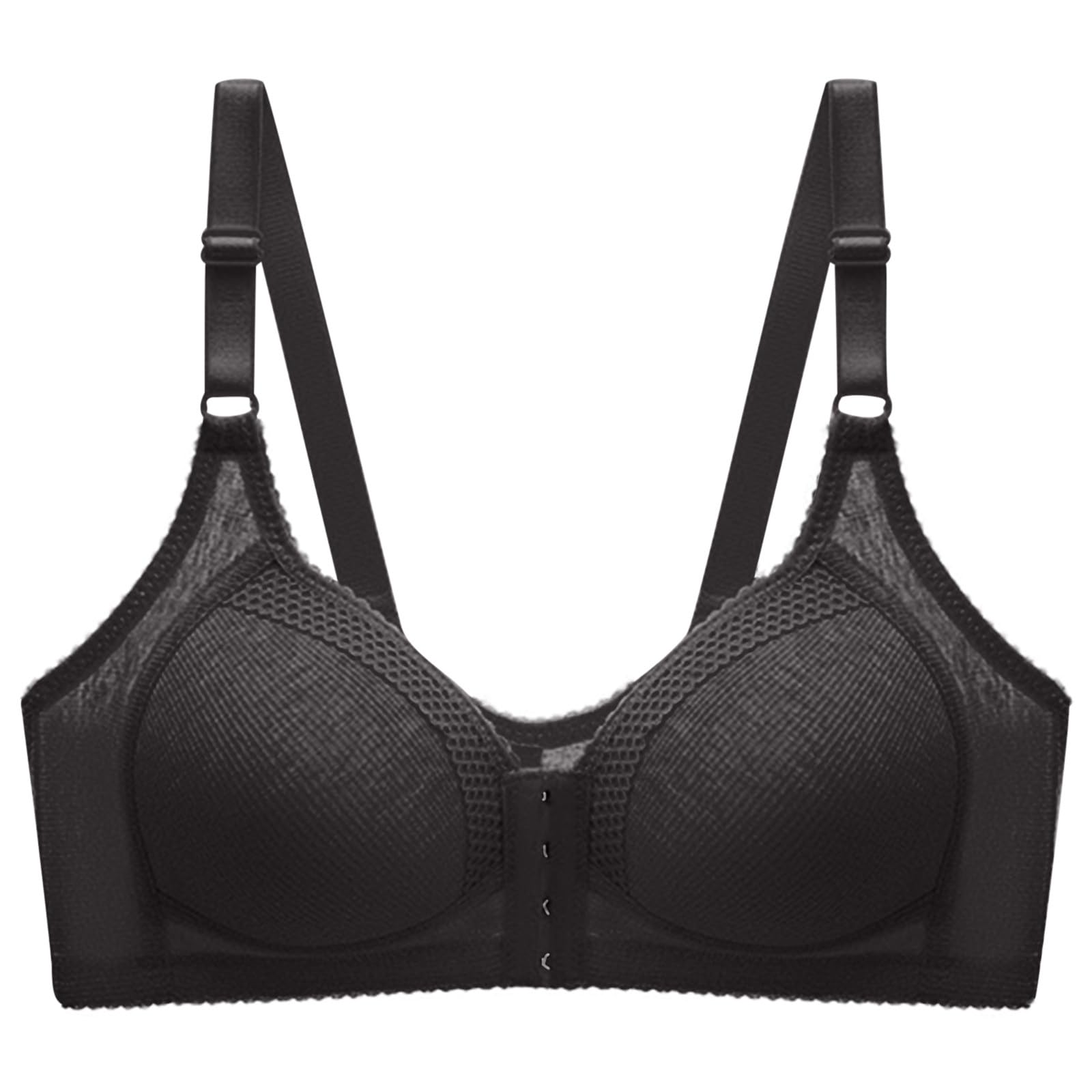 Front Closure Plus Size Bras for Women Full Coverage No Underwire Bralettes Push Up Comfortable Everyday Bras