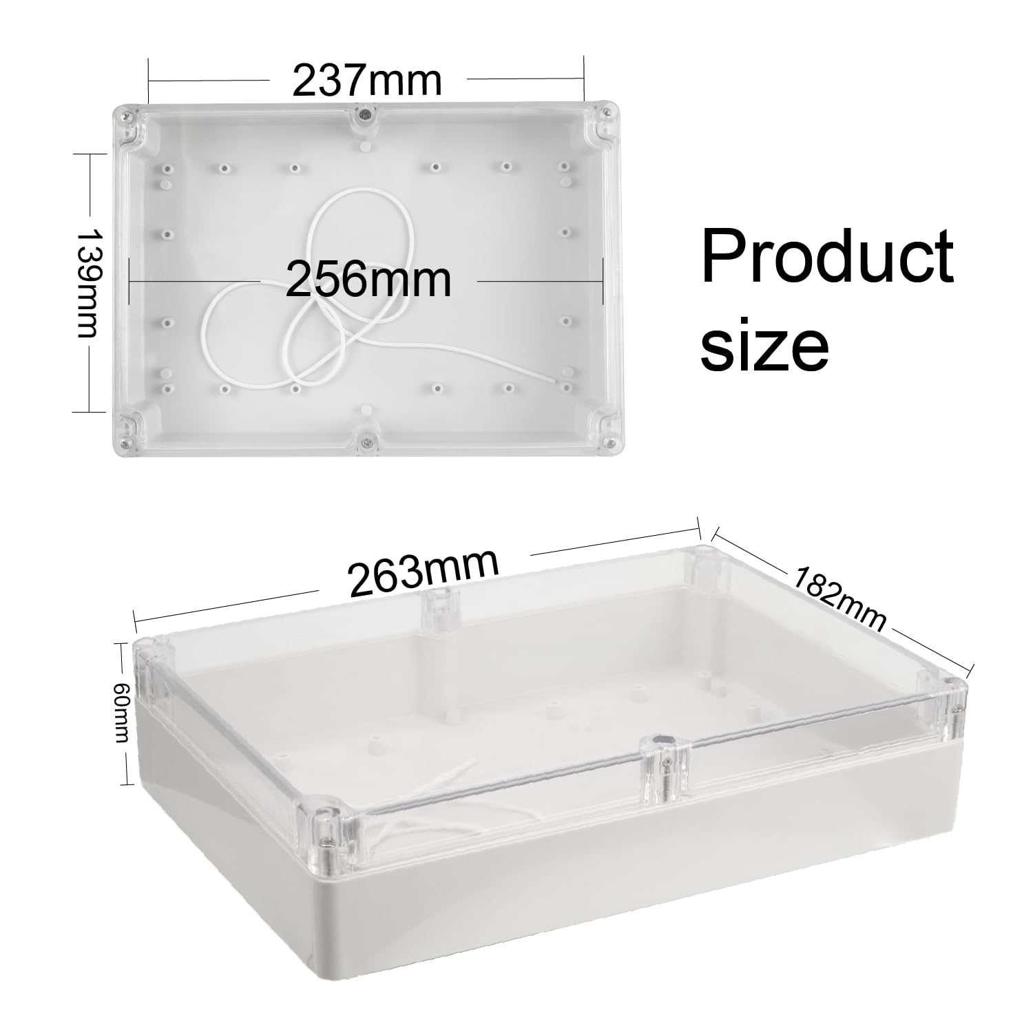 Scatola di derivazione impermeabile, scatola di derivazione IP65, alloggiamento per elettronica, scatola elettronica in plastica vuota in materiale ABS, scatola per progetto, scatola di distribuzione
