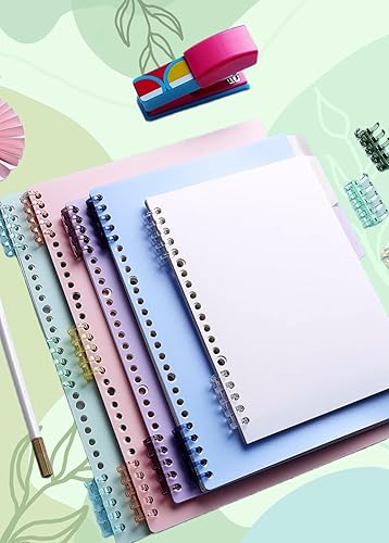 Miniatura 9 de Juego de perforadoras de papel portátil de 6 agujeros, anillos de hojas sueltas, espinas de encuadernación, para cuaderno, diario, álbum de