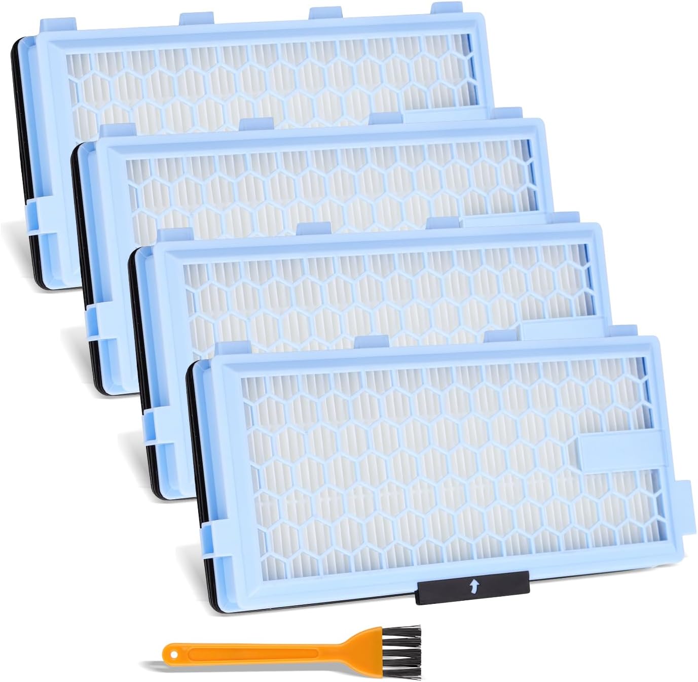 SF-HA 50 HEPA Filter Replacement - Compatible with Miele Compact C1 & C2，Complete C2 & C3, S8340, S4, S5, S6, S8, S8000, S6000, S5000, S4000 Vacuum Cleaners，4 Pack (Blue)