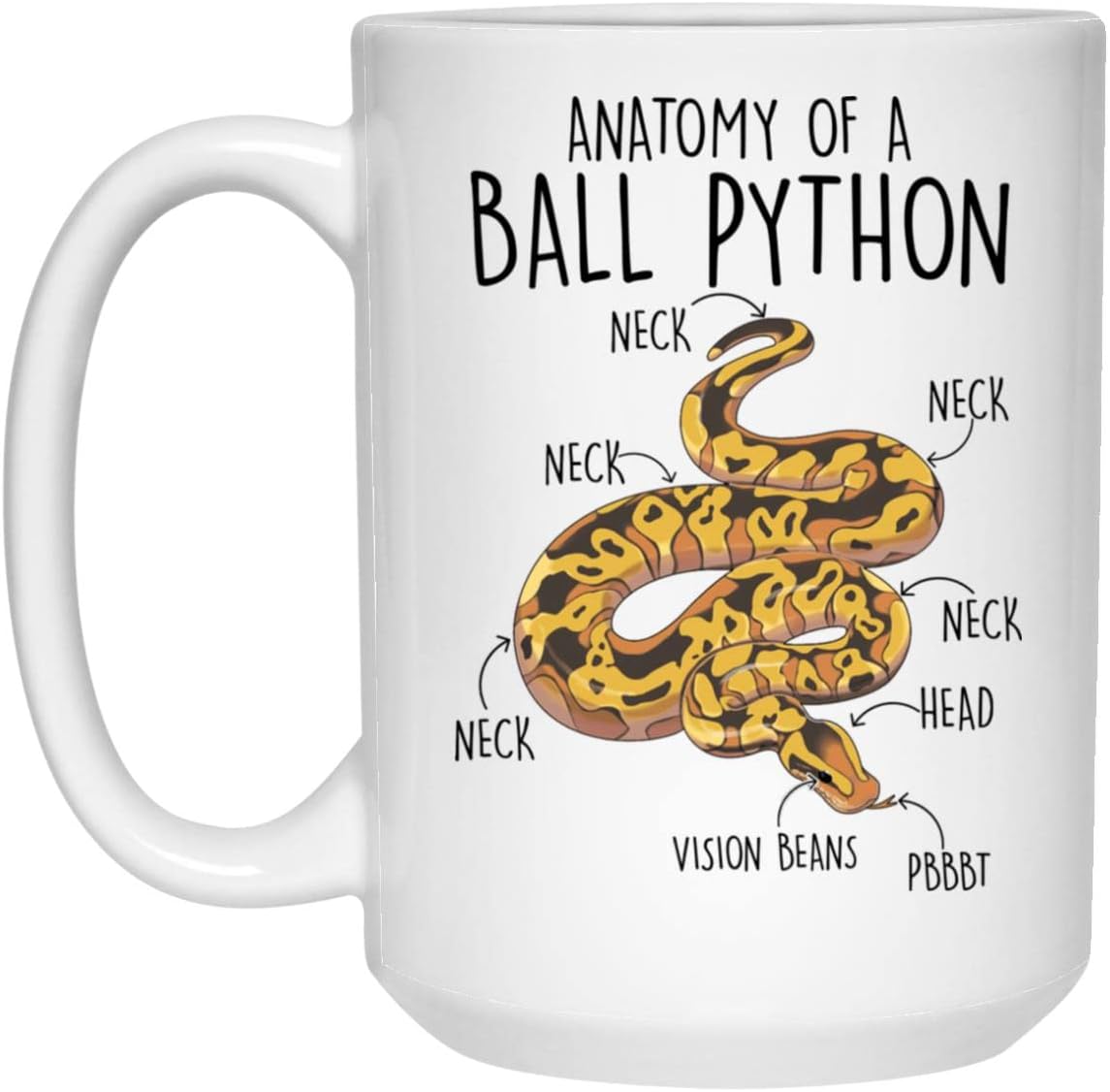Amazon.com: Ball Python Coffee Mug, Cute Snake Lover Gift, Funny ...