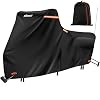 Heavy Duty Motorcycle Cover with Nano Material,420D Motorbike Covers Waterproof Outdoor Storage,Moped Cover for for Touring Models with Side Box