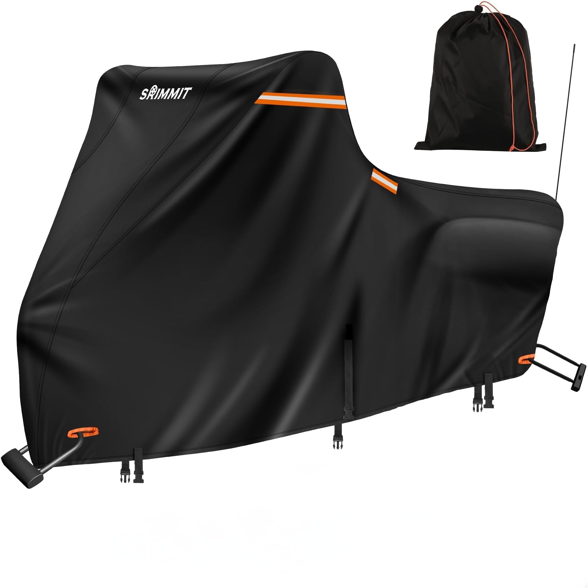 Heavy Duty Motorcycle Cover with Nano Material,420D Motorbike Covers Waterproof Outdoor Storage,Moped Cover for for Touring Models with Side Box