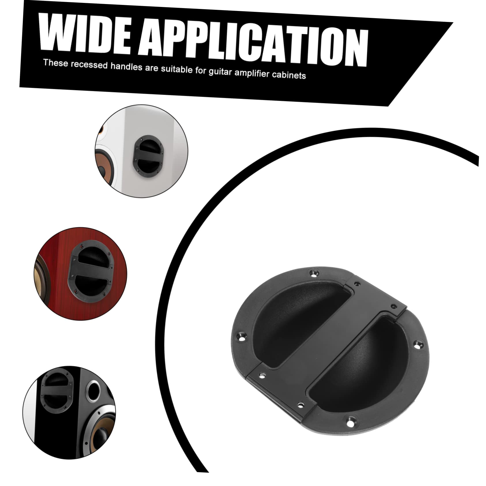 Poignée Robuste Haut-Parleur Encastrée en Ronde Plastique de Légère Design et Fer Fonctionnel pour Haut-parleurs et Enceintes de Scène