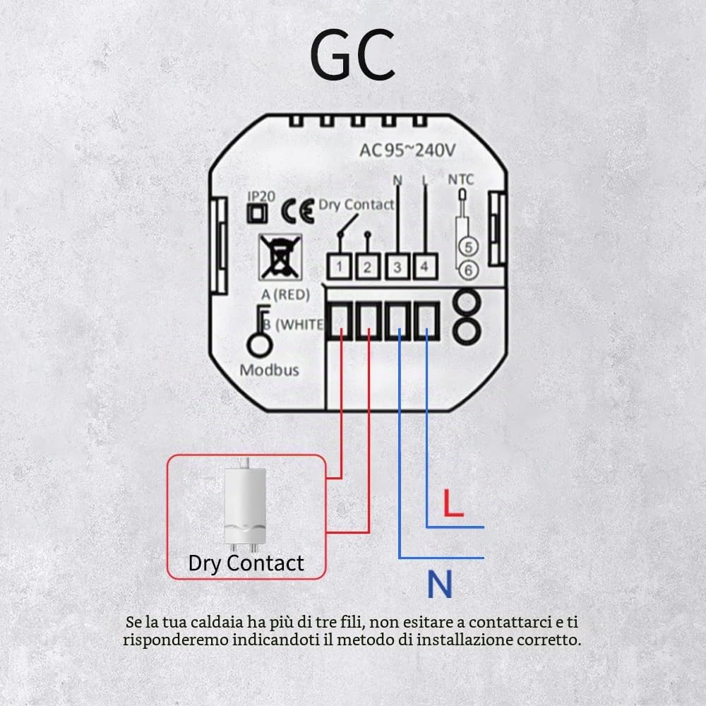 MOES Termostato intelligente termostato di vita intelligente WiFi Tuya APP | 5+1+1 telecomando riscaldamento programmabile, caldaia a gas, 2.4GHz, nero