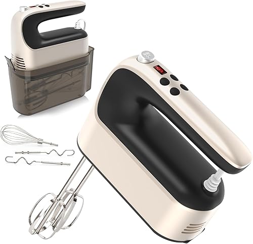 Miniatura 18 de Batidora de mano digital de 9 velocidades, potente motor de CC de 400 W, batidora de mano eléctrica de mano con estuche de almacenamiento a presión,
