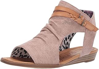 Blowfish Women's Blumoon Tobacco Dyecut Ankle-High Fabric Wedged Sandal Price In India