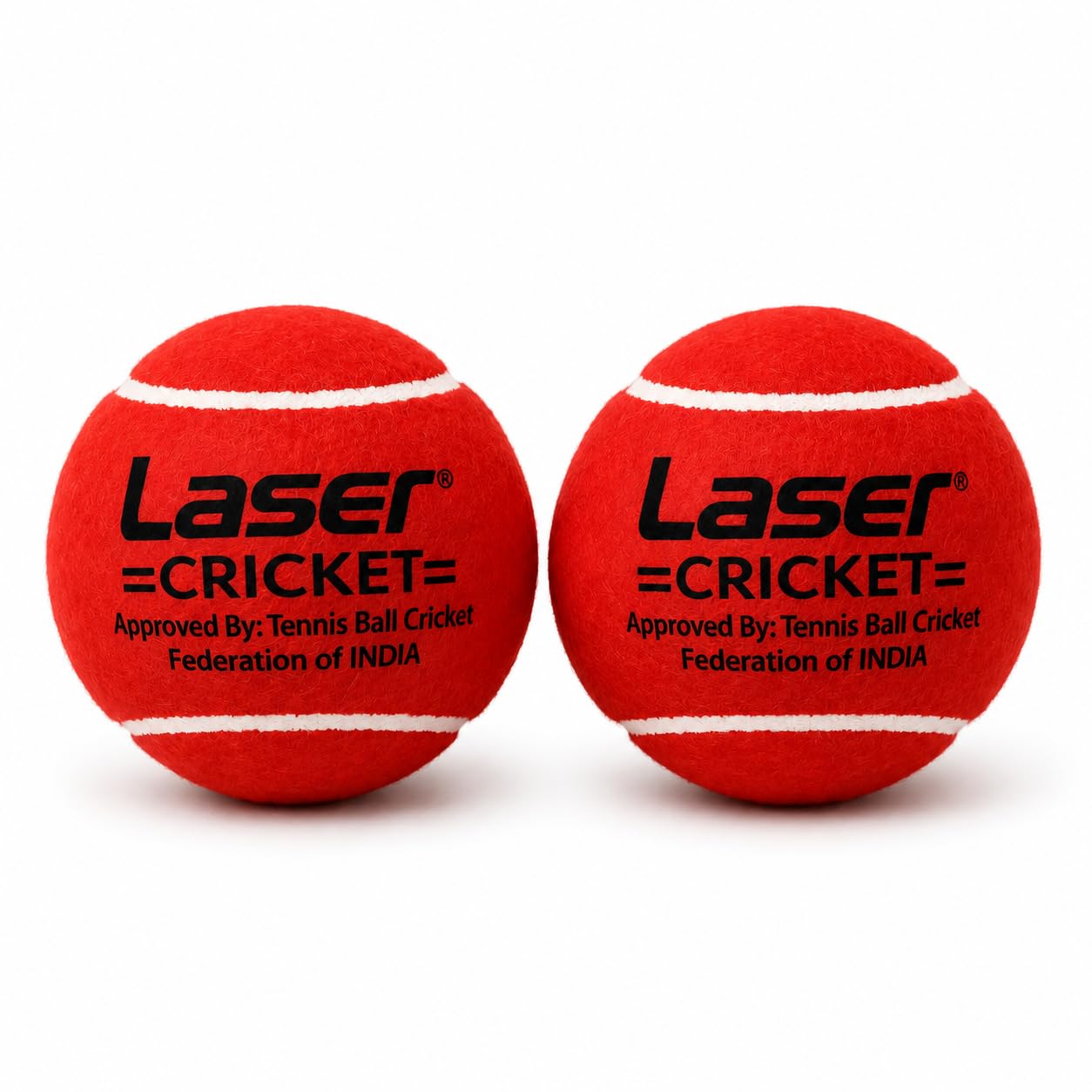 Laser Cricket Tennis Ball Heavy Weight Pack of 2 (2, Maroon) | Federation of India Approved, Red Colour-image-39