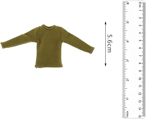 Miniatura 4 de Camiseta de manga larga con figura de hombre a escala 112, ropa de muñeca en miniatura para figura de 6 pulgadas, color verde