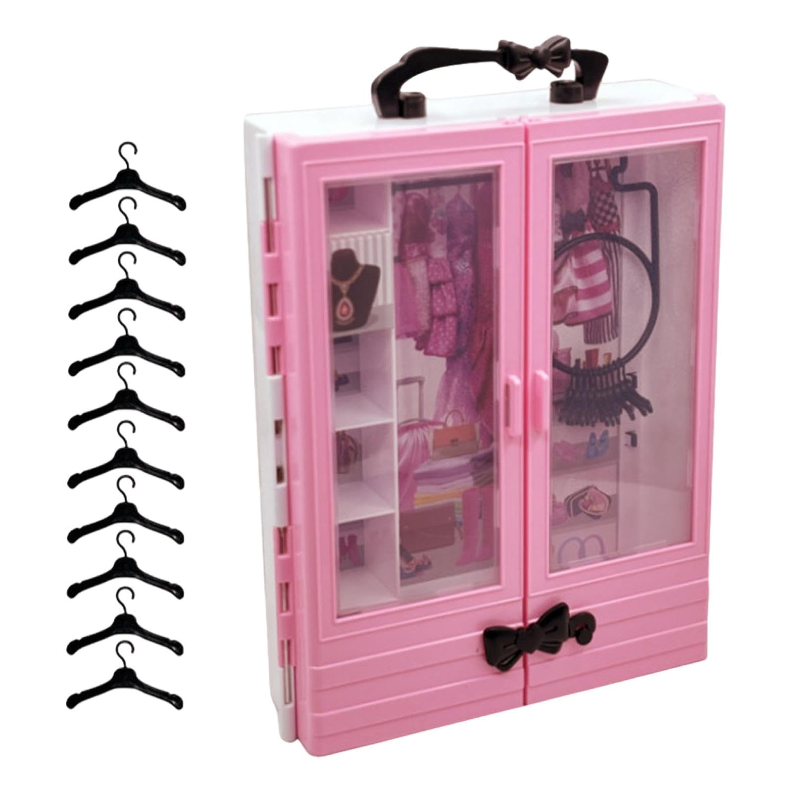 Qianly Armario para Muñecas Resistente Y en Miniatura con 10 Perchas, Navideño.