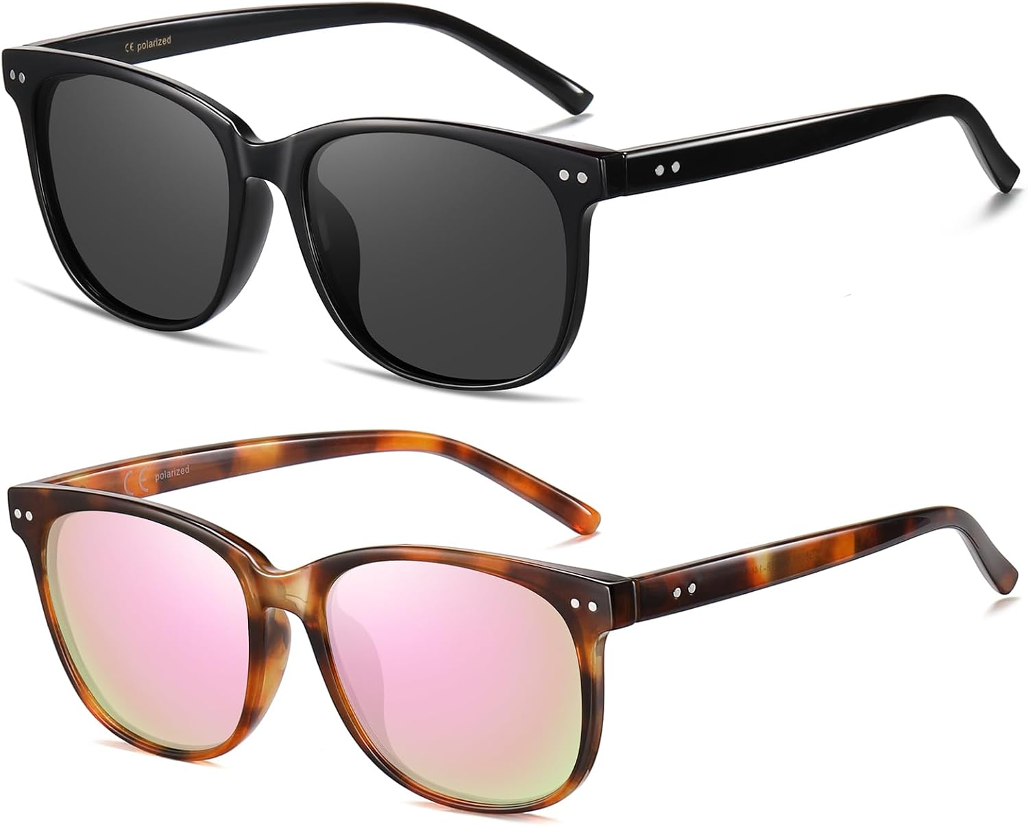 HAOLOTA Polarized Sunglasses for Women, Classic Round Sun Glasses for Driving Fishing lightweight UV400 Protection