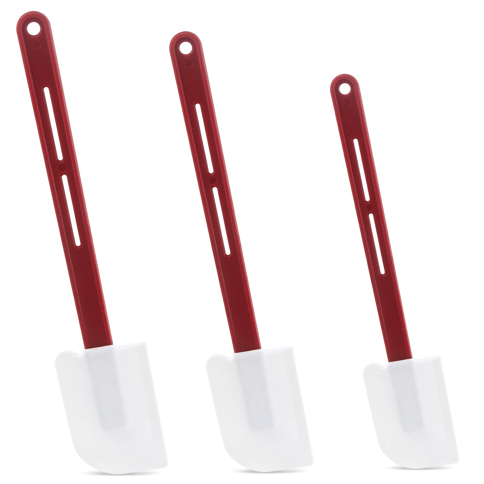Silicone Rubber Spatula Pack of 3, Commercial Silicone Spatulas for Baking, Rubber Baking Spatula Set Resistant to High Heat, Nonstick & Dishwasher Safe (10/14/16-Inch, 3 Sizes for Various Use)