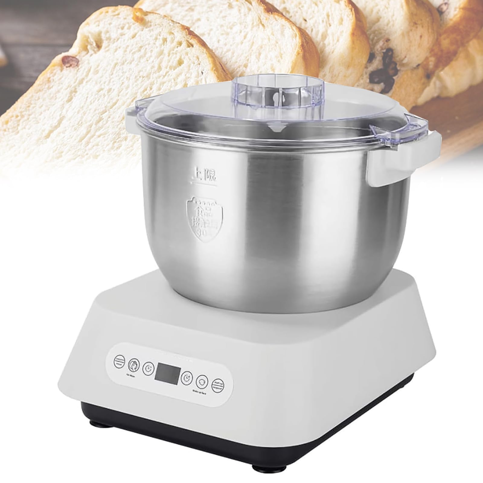Impastatrice verticale, impastatrice elettrica, impastatrice a spirale per impieghi gravosi con funzione di fermentazione, timer intelligente, acciaio inox 304, impastatrice a due vie per fa