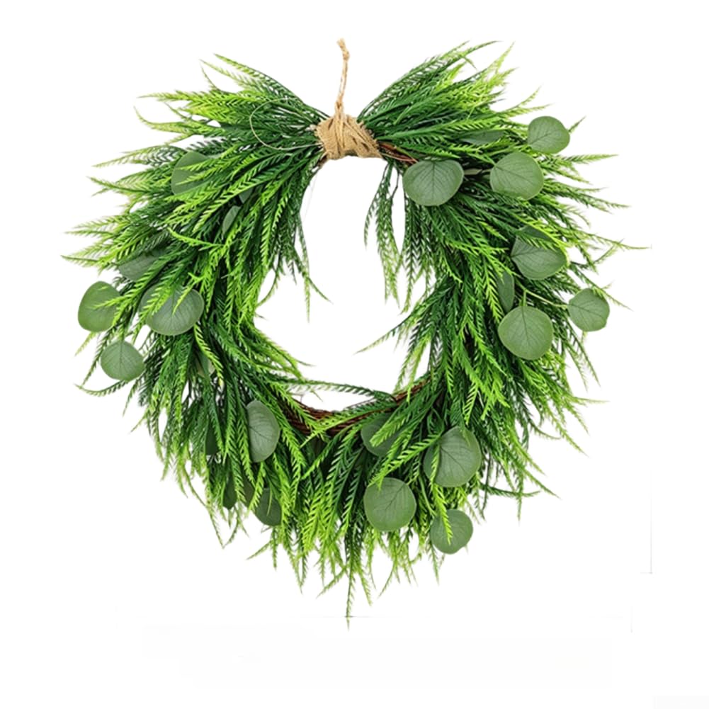 Künstlicher Grüner Kranz aus Eukalyptus und Zypresse –