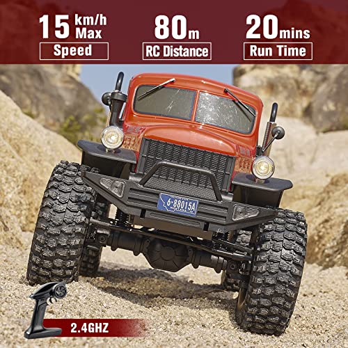 Image of BEEZRC RocHobby 1 /10 Atlas RC Crawler, 4WD with Lighting, 2.4GHz RC Rock Truck, Off Road Hobby Grade, Remote Control Car for Adults, Need to Complete with Battery (Red)