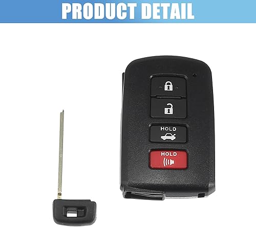 Miniatura 7 de X AUTOHAUX 89904-0E120 HYQ14FBA - Carcasa para llave de coche, 4 botones, control remoto, carcasa de repuesto para Toyota Camry Avalon RAV4 2012-2015