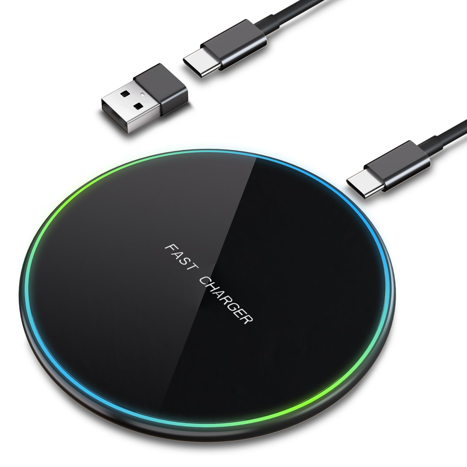 Wireless Charger, 15W Wireless Phone Charging Pad for Phone 15 Pro Max/15 Pro/15 Plus/15/14/13/12 Mini/11/XS/8, Wireless Charger Fast Charge for Samsung Galaxy S24 Ultra/S23/S22/S21/S20/S10