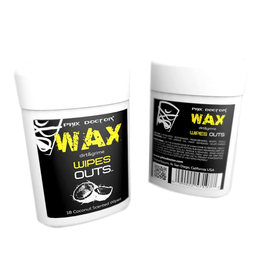Phix Doctor Wax Wipe Outs 36 Surfboard Wipes Cleaner (36 Sheets - 3.5x4.3 in)