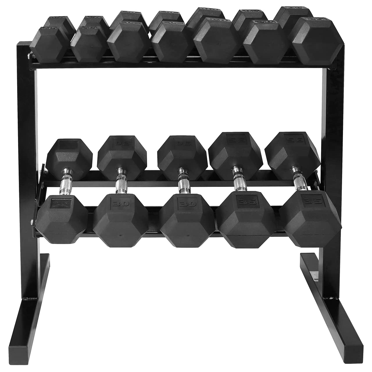 Buy WF Athletic Supply Rubber Coated Hex Dumbbell Set with Two Tier