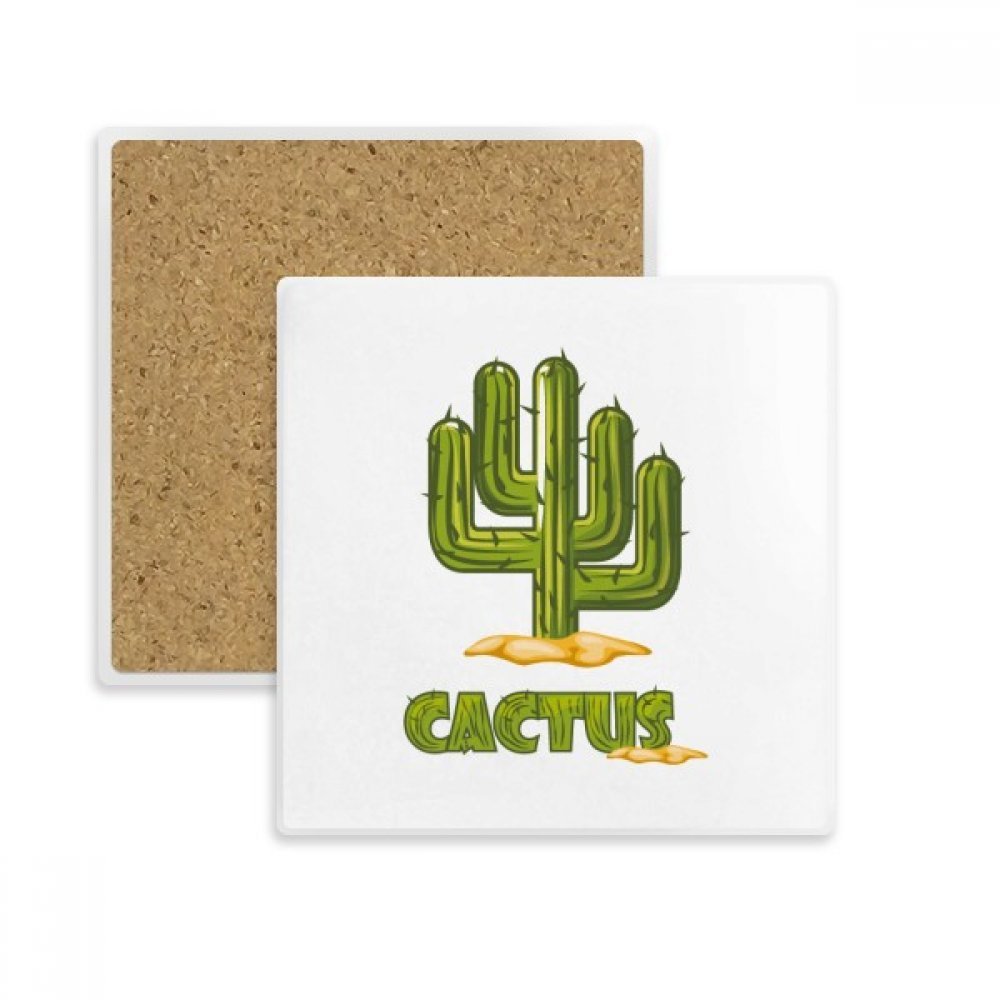 Coaster Tasse Plante Verte en Pot Carré Absorbant Multi