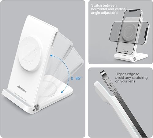 Miniatura 3 de Nillkin Estación de carga 3 en 1 para dispositivo Apple de 18 W, cargador magnético y plegable y magnético, estación de carga inalámbrica para