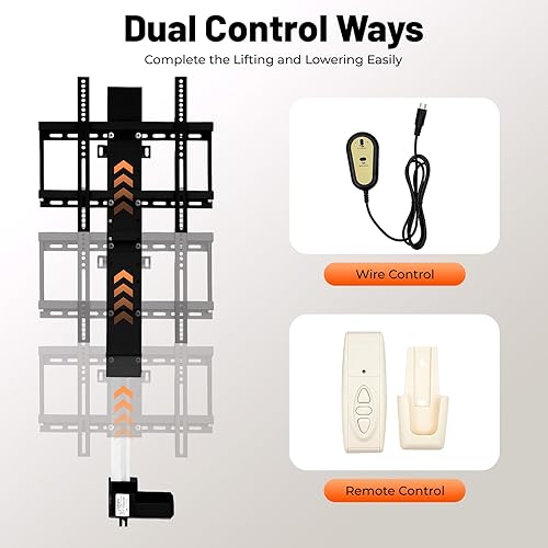 Miniatura 3 de Soporte de TV motorizado para 26 a 57 pulgadas, soporte de televisión de elevación vertical con control remoto, soporte de TV de elevación