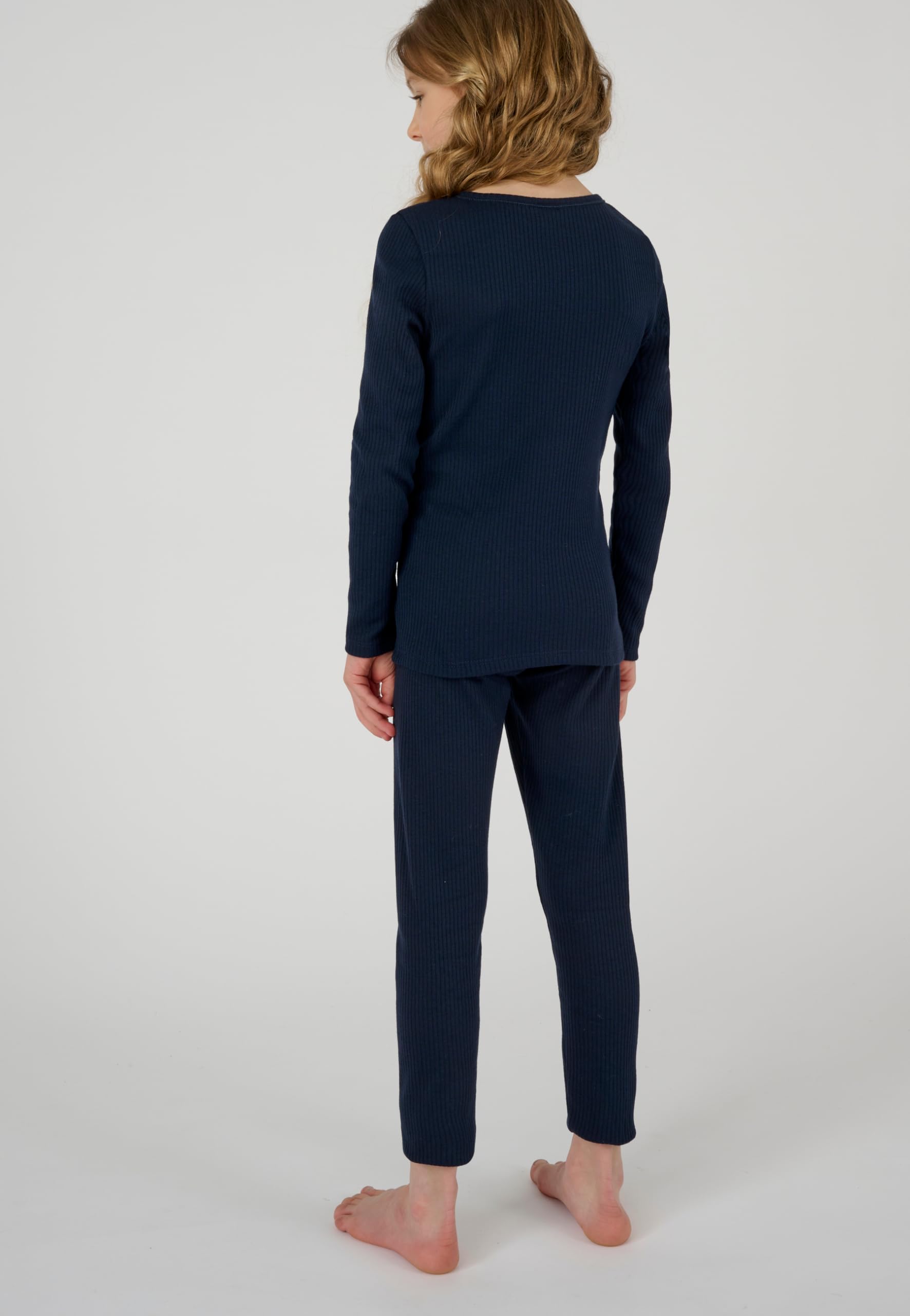 Damart - Caleçon Thermique Thermolactyl Côtes Molletonnées Enfant Bleu Taille 14ans