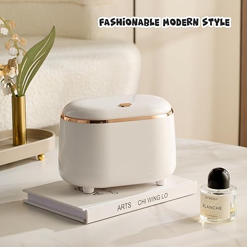 Miniatura 4 de LtyTz Mini bote de basura con tapa, cubo de basura extraíble de plástico para oficina, cesta de basura pequeña para baño, oficina, cocina,