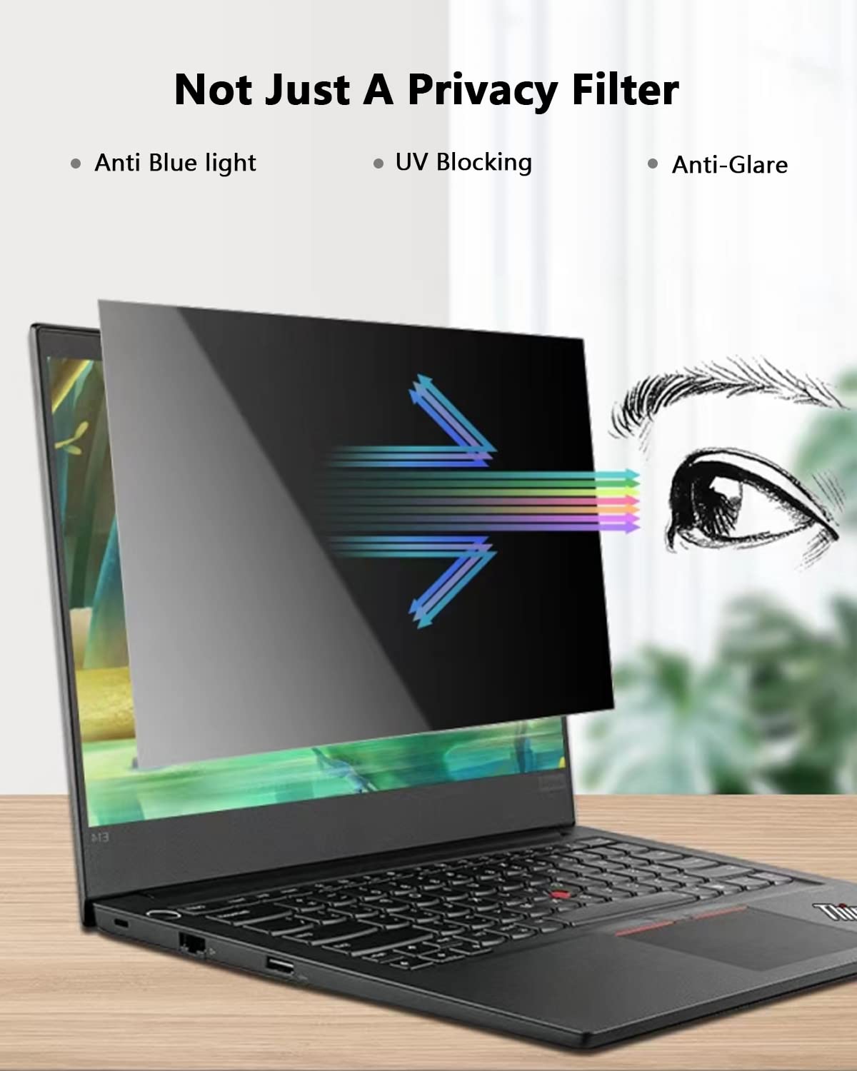 LILIONGTH Laptop Sichtschutz Folie 13,3 Zoll - Anti-Peek Für Lenovo, HP, Dell