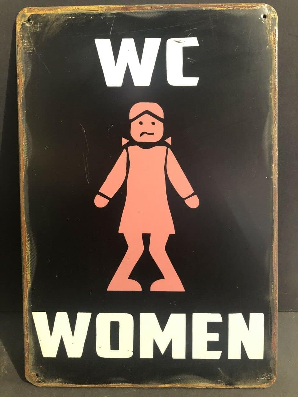 Kwqdozf Women's As Pic Wc Vintage Metal Aluminum Tin Sign Door Signs Exterior 12"X16"