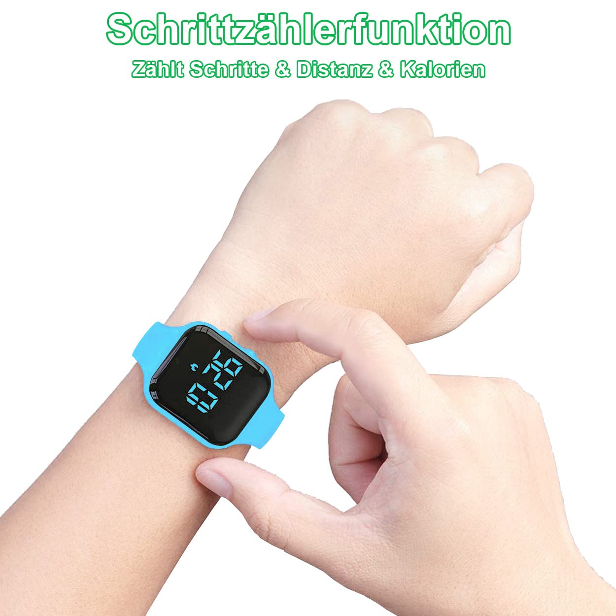 Reloj de Fitness para niños podómetro sin App y Bluetooth, 1 Hora de Carga para 20 días de Uso, Impermeable Reloj de Pulsera con Temporizador y 3 Alarma