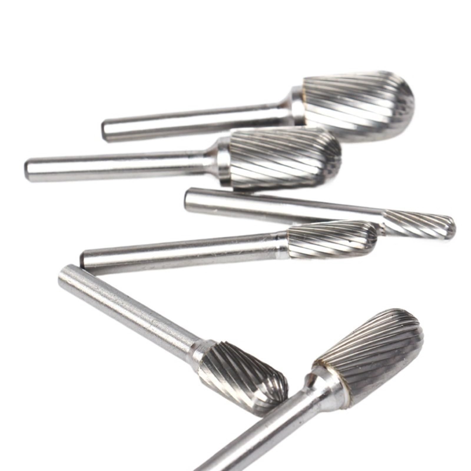 Podwójna frezarka obrotowa z węglika wolframu, 6 szt. Zestaw głowic grawerskich z węglika wolframu, pilnik obrotowy z drewna i metalu 6 mm-16 mm(C06-c16)