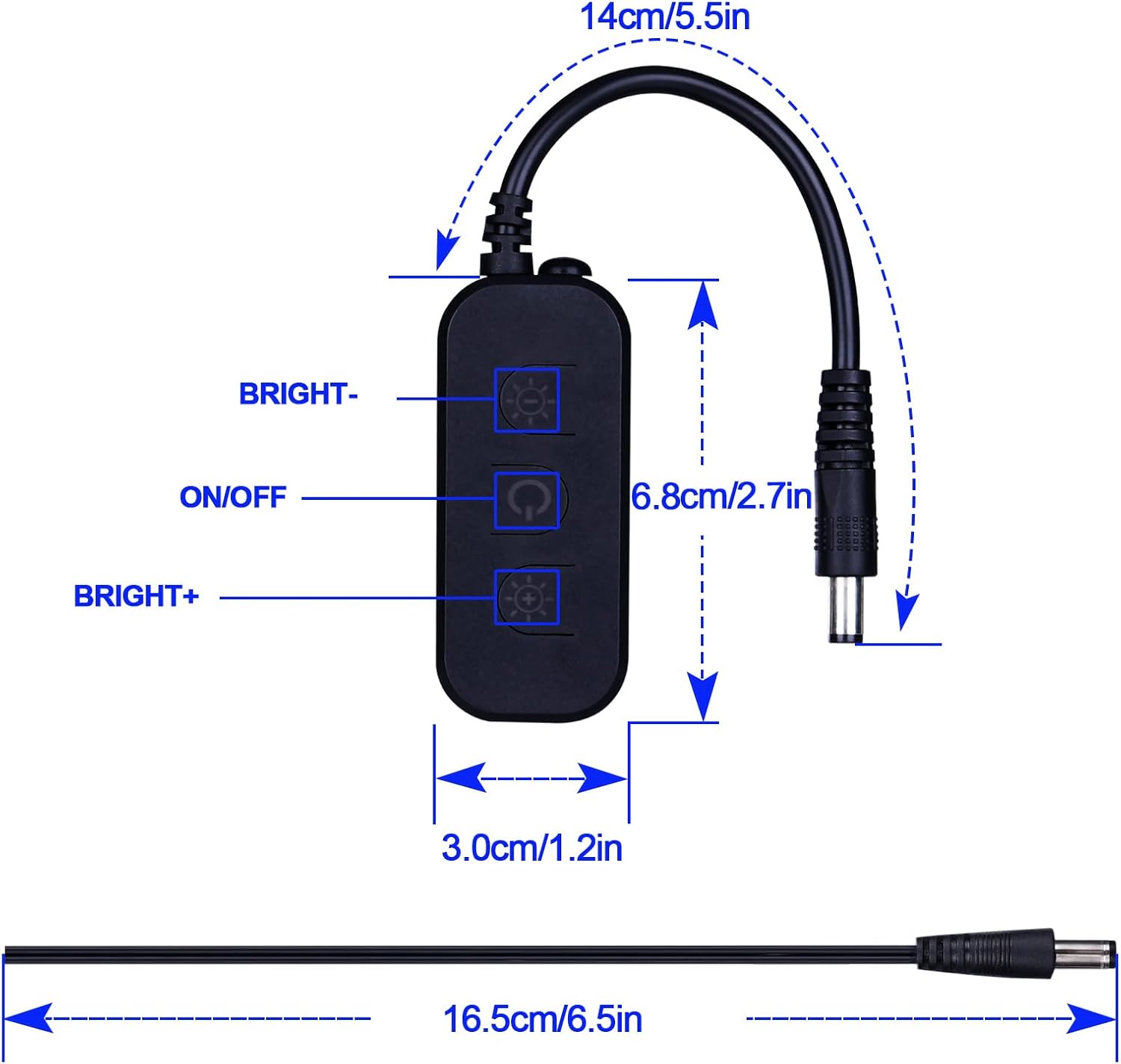 GOMING 24V 32.8ft(10M) COB LED Strip Light Dimmable Cool White 6000K with LED Dimmer 24V 3A 72W Power Supply 3120LEDs CRI 93+ 6300lm IP20 Not Waterproof LED Tape Lights for DIY Home Decor