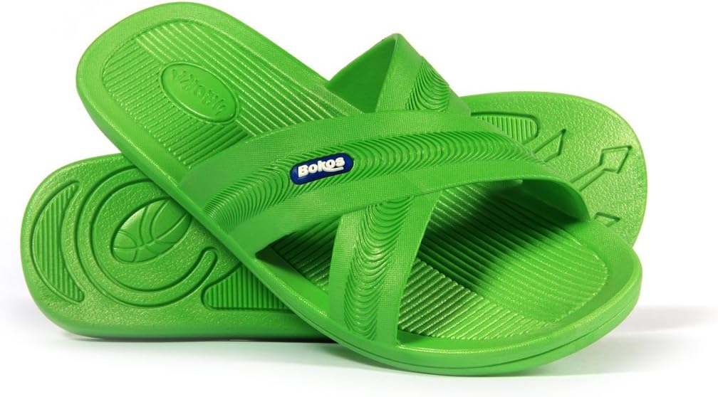 Bokos Men's One-Piece Rubber Athletic Slide Sandals