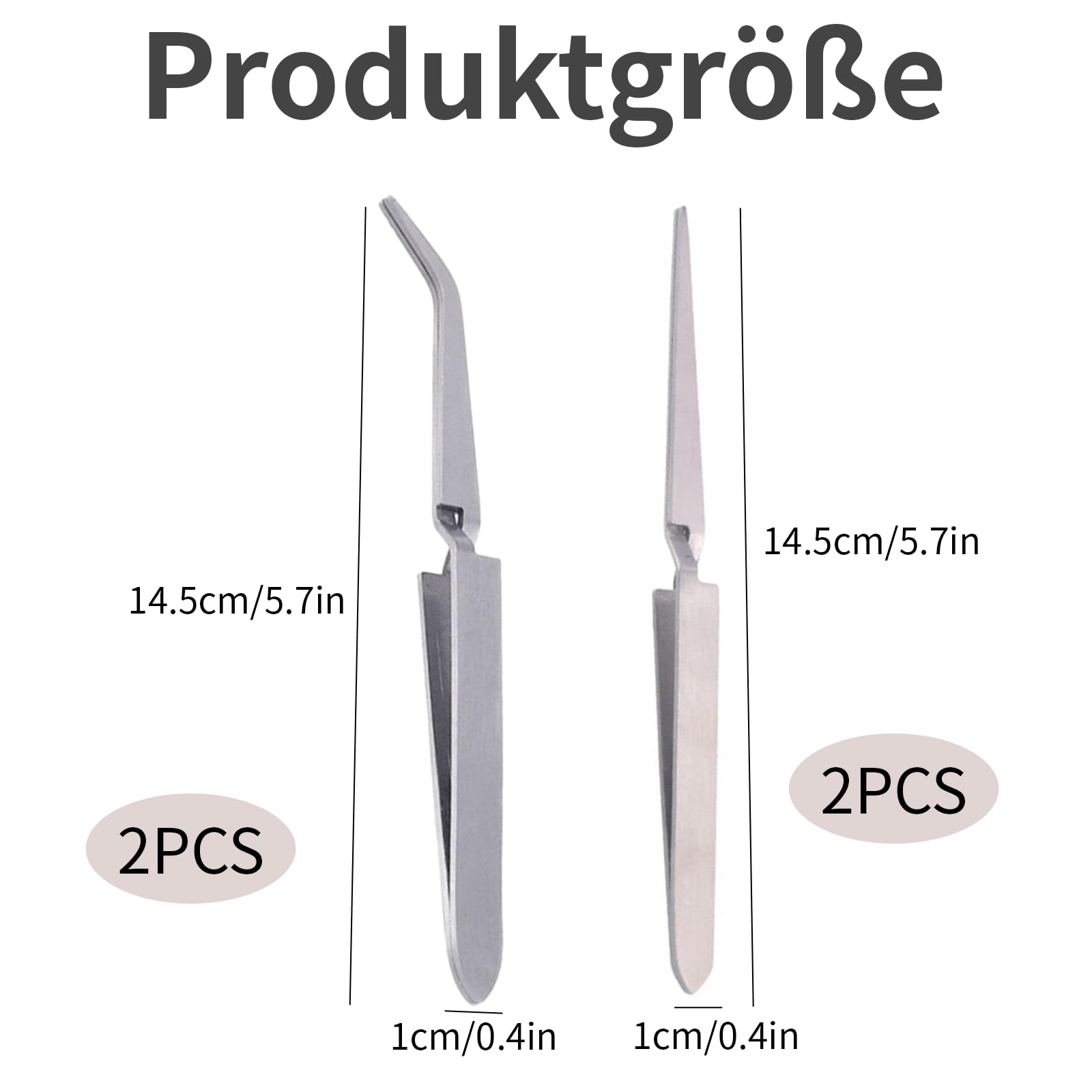 4 Stück Kreuzverriegelungs Pinzette, Pinchenzange aus Edelstahl Gebogen und Gerade, Kreuzpinzette Nagel Pinzetten Set, Gerader Und Abgewinkelter für DIY, Maniküre, Basteln, Schmuckherstellung