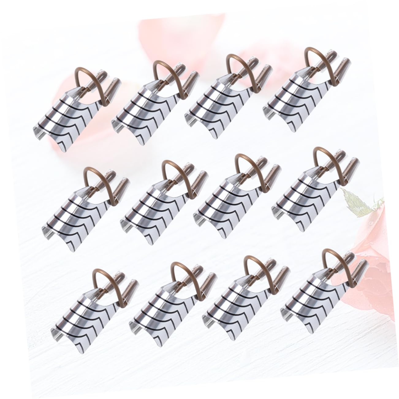Healeved 45pezzi Estensioni Per Unghie Alluminio Forme Per Nail Art Riutilizzabili Strumenti Professionali Per Manicure Gel Argento