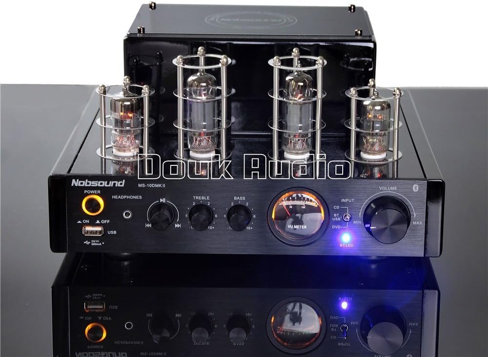 Nobsound® MS-10D MKII Hybird Tube Amplifier with Bluetooth/USB/Headphone for Hi-Fi (Black)