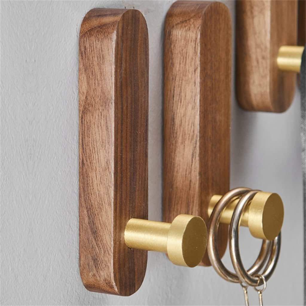 Natural Wood Hanger Wall Mounted Coat Hook Towel Hat Scarf Storage Rack
