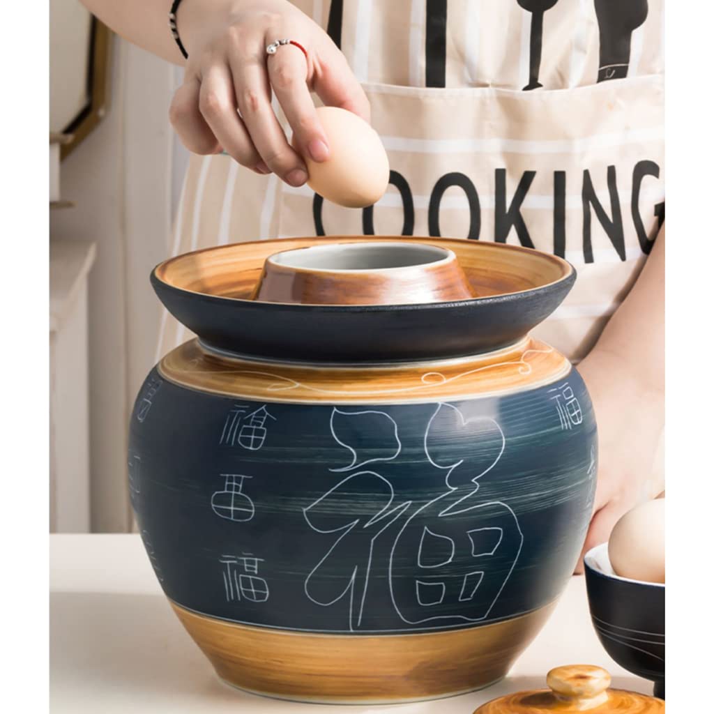 vasetti per fermentazione, Decapaggio in vaso di ceramica tradizionale cinese con coperchio ten(1.5kg)