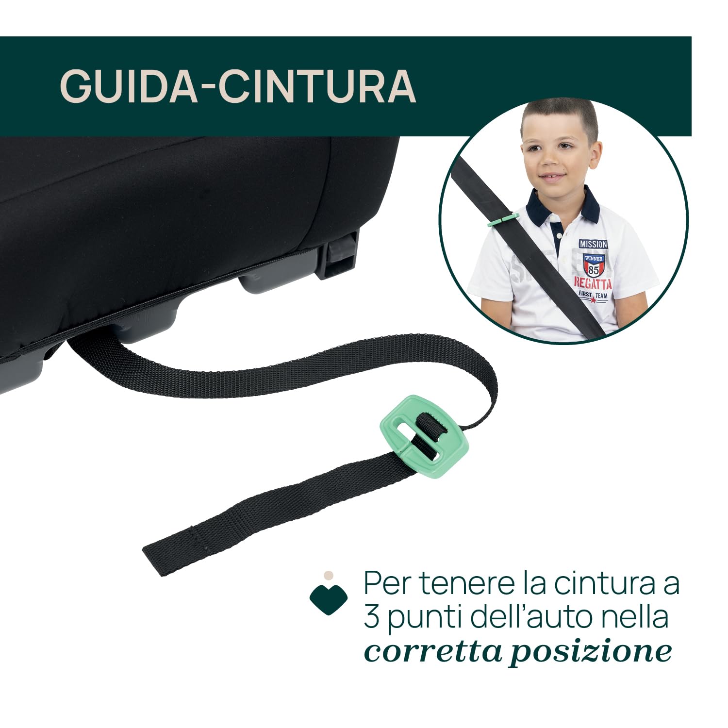 Chicco Quasar i-Size, Seggiolino Auto Bambini 7-12 Anni (126-150 cm), Facile da Installare con la Cintura a 3 Punti del Veicolo, con Braccioli Imbottiti e Seduta Confortevole, Nero