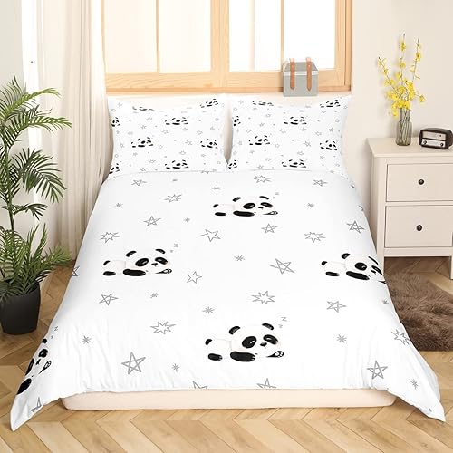 Miniatura 1 de Juego de ropa de cama de panda de dibujos animados para niños, juego de funda de edredón de animales lindos para niños y niñas, funda de edredón de