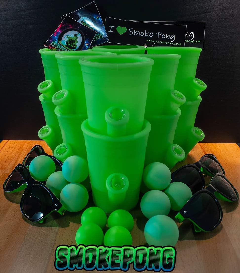 Smoking Game - Beer Pong for Smokers - Adult Party Game - SmokePong 12 Cup Party Set- Smoke Pong