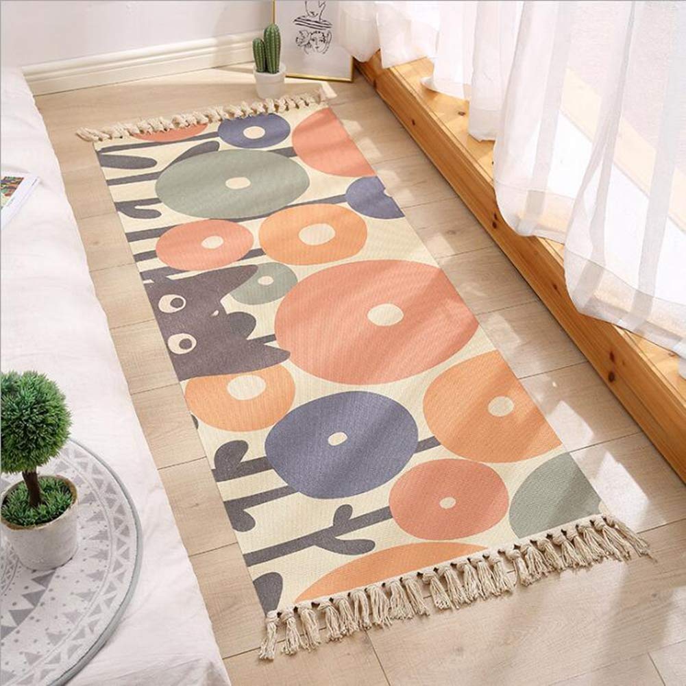 Tapis vintage en coton haut de gamme fait main pour décoration design