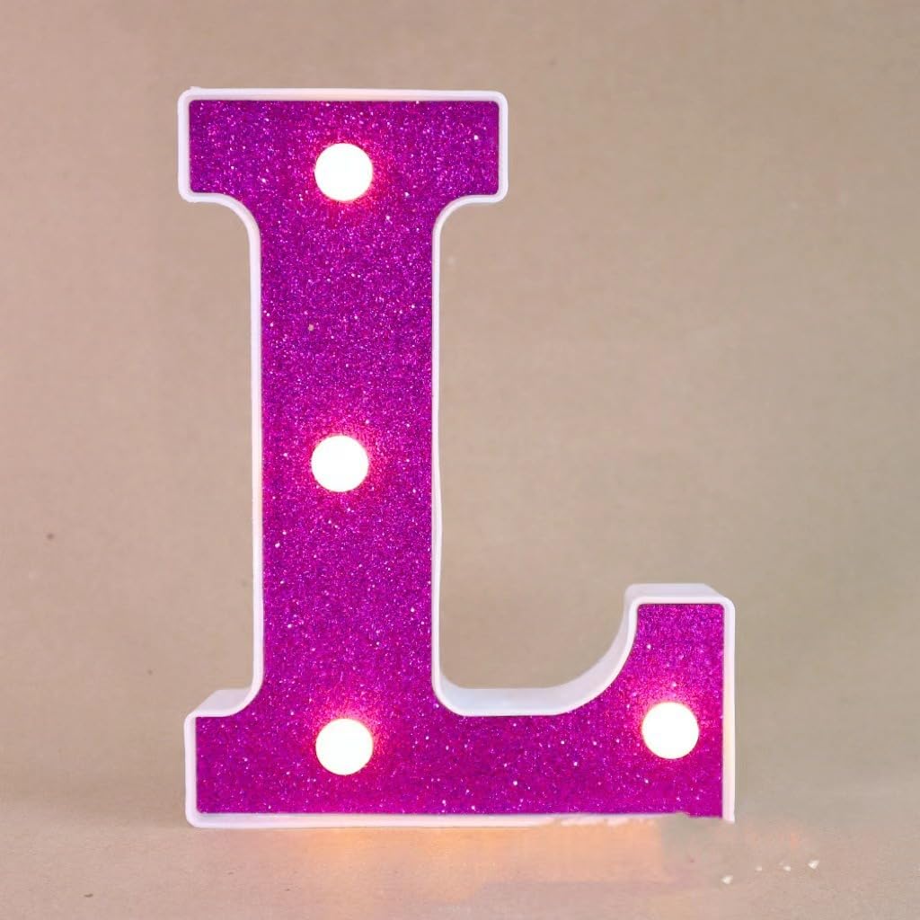 LED Marquee Letter Lights, Light Up Letters Glitter Alphabet Letter Sign Battery Powered for Night Light Birthday Party Wedding Girls Gifts Home Bar Christmas Decoration