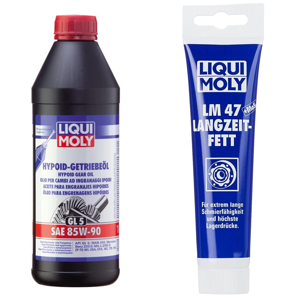 Liqui Moly 1035 1404 GL 5 SAE 85 W-90 Hypoid Gear Oil & 3510 LM 47 Long-Life Grease + MoS2 100 g