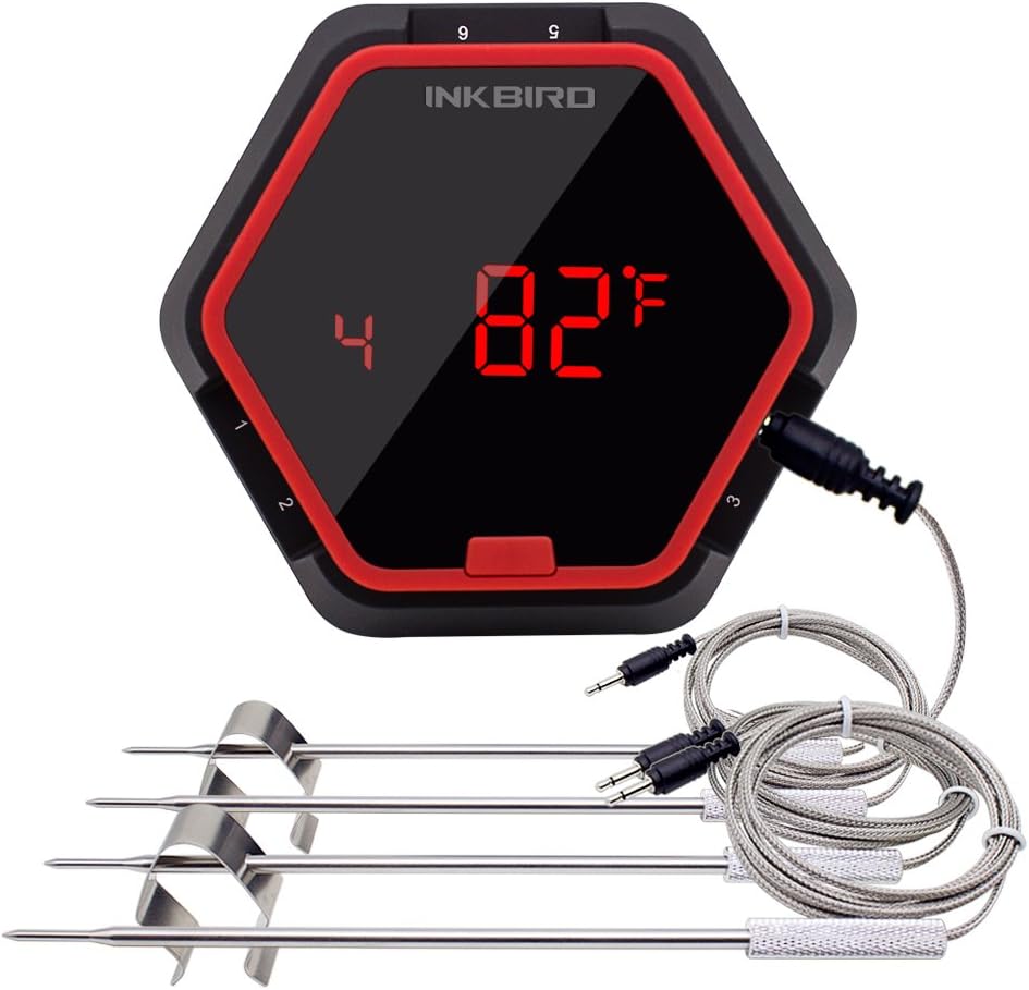 Inkbird Digital Meat Grill Thermometer with Alarm and Timer, Wireless BBQ Cooking