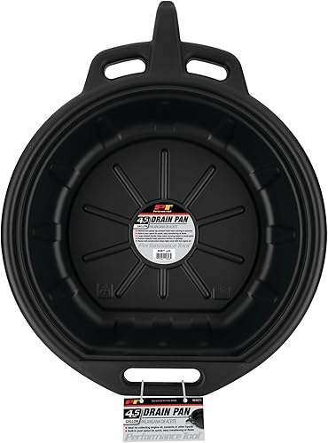 Vista 22 de Performance Tool W4073 - Bandeja de drenaje de aceite resistente de 2.8 cuartos de galón con protector contra salpicaduras y boquilla cónica
